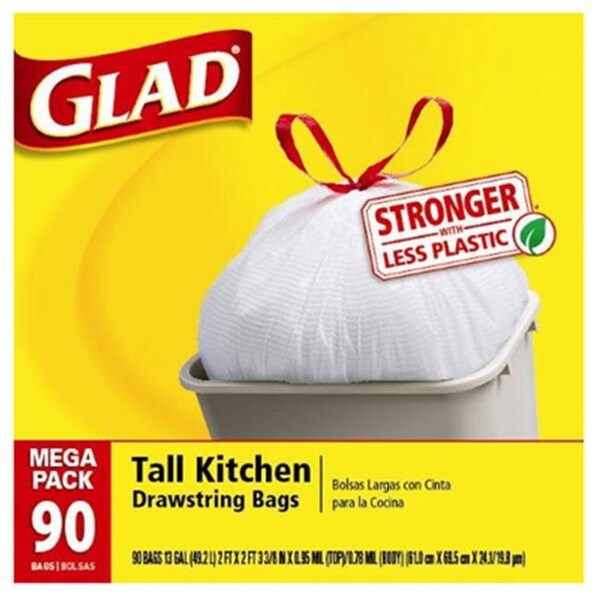 Glad Glad 78536 Tall Kitchen Trash Bag; 90 Count - 13 Gallon - 169010