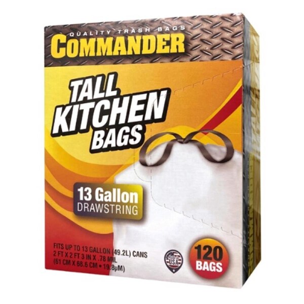 Aluf Plastics 13 gal Commander Unscented Plastic Trash Bag - ULR-13G-DS-120C.78