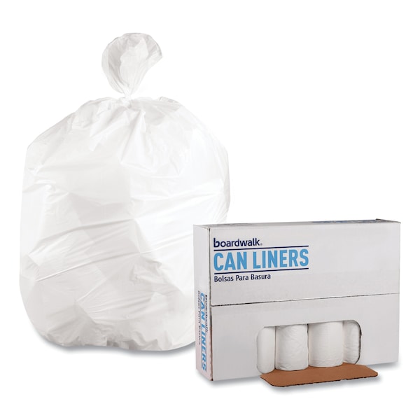 Boardwalk 45 gal Trash Bags, 40 in x 46 in, 0.6 mil, White - H8046HWKR01
