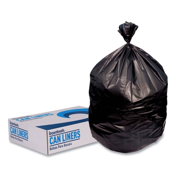 Boardwalk Low-Density Waste Can Liners, 23 gal, 0.9 mil, 28 in.x45 in., Black, Perforated Roll, 200PK - H5645TKKR01