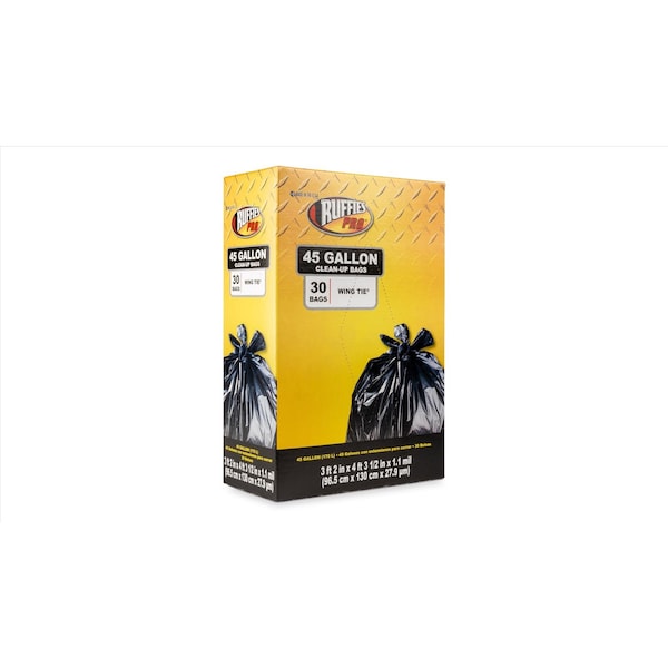Ruffies Ruffies Pro 45 gal Trash Bags Wing Ties 30 pk 1.1 mil - 1124922