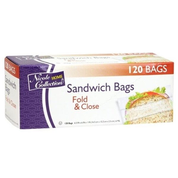 Sharptools Sandwich - Fold & Close Bags - 120-Packs - Nicole Home Collection Case of 48 - SH990211