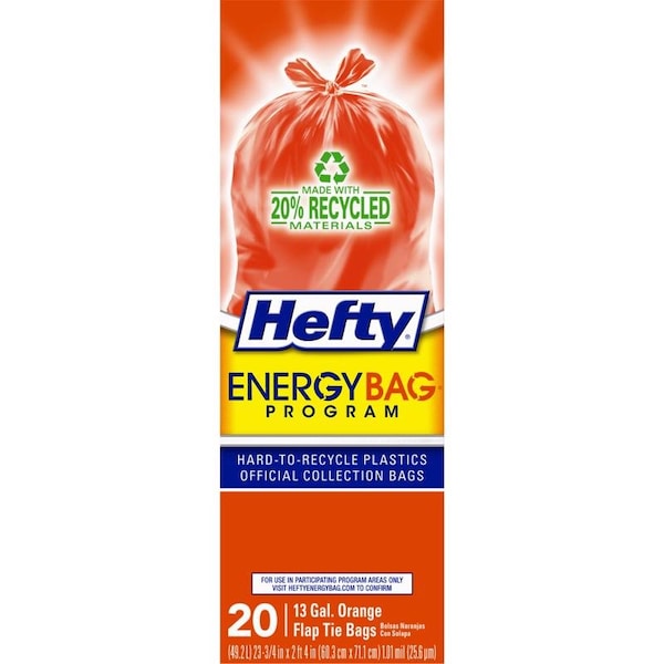 Ez Foil Hefty ReNew 13 gal No Scent Scent Recycling Bags Drawstring 20 pk 1.01 mil - 00E88548