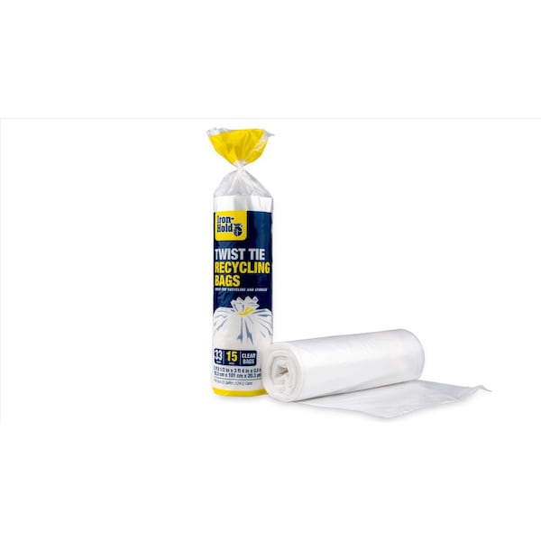 Iron-Hold Iron-Hold 33 gal No Scent Scent Recycling Bags Twist Tie 15 pk 0.8 mil - 618826