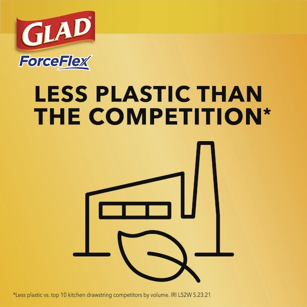 Glad 13 gal Trash Bags, 24 in x 27.38 in, Extra Heavy-Duty, .95 Mil, White, 240 PK - 78902