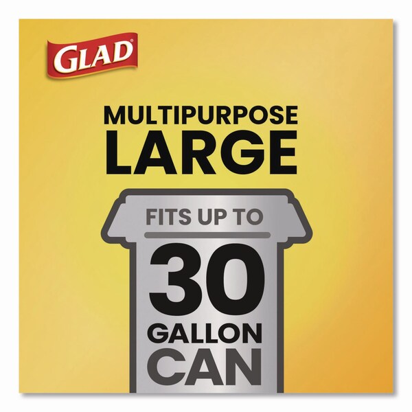 Glad 30 gal Trash Bags, 30 in x 33 in, Super Heavy-Duty, 1.05 Mil, Black - 78966