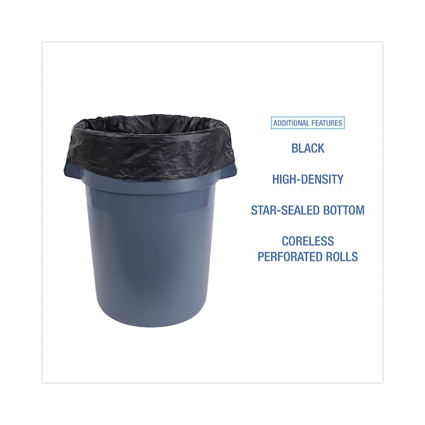 Boardwalk 60 gal Trash Bags, 38 in x 58 in, 14 microns, Black - V7658HKKR01