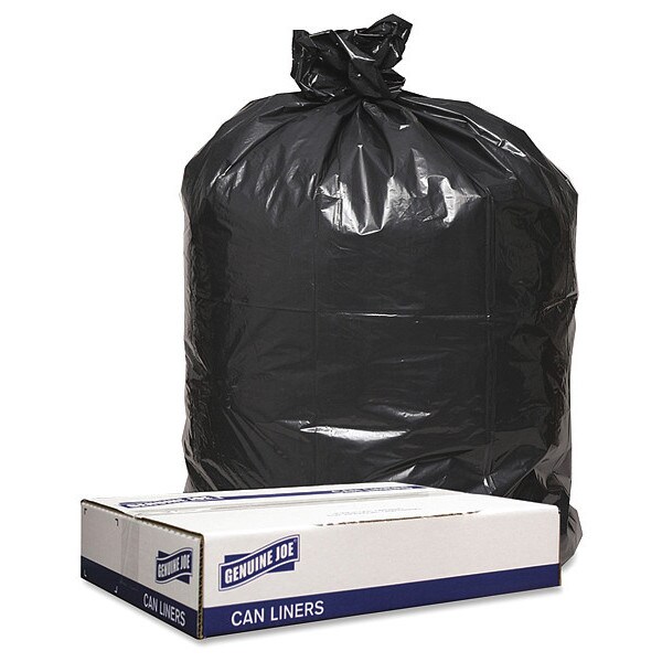 Genuine Joe Trash Bags, 1.60 mil (41 Micron), Black, 100 PK - GJO98211