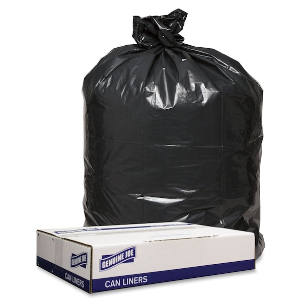 Genuine Joe Trash Bags, 1.60 mil (41 Micron), Black, 100 PK - GJO98211