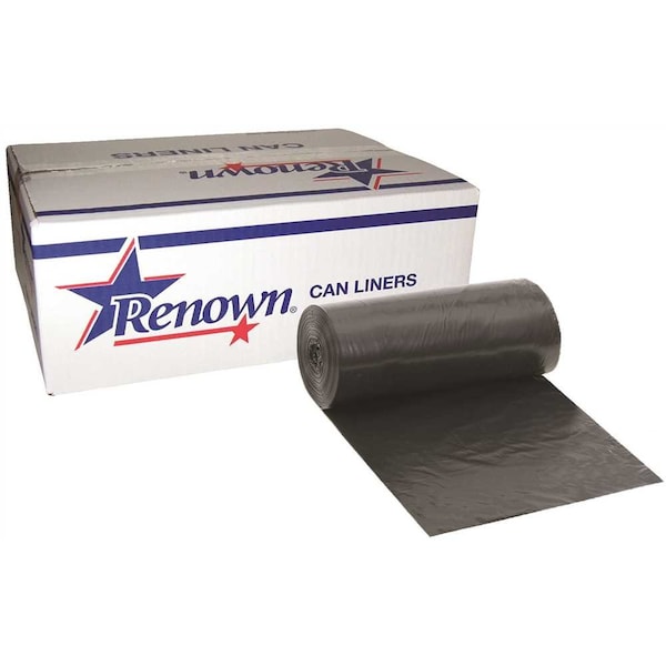 Renown 10 Gal. Black 8 mic 24 in. x 24 in. Can Liner, 1000PK - REN11004