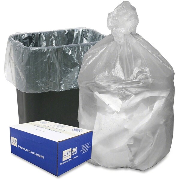 Webster 16 gal Trash Bags, 0.24 mil (6 Micron), Natural, 100 PK - WBIGNT2433