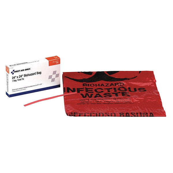 First Aid Only Biohazard Bags, 7 to 10 gal., Red - 21-022