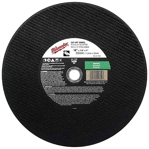 Rueda de corte Milwaukee Tool de 14" x 1/8" x 1" (Tipo 1) - 49-94-1475