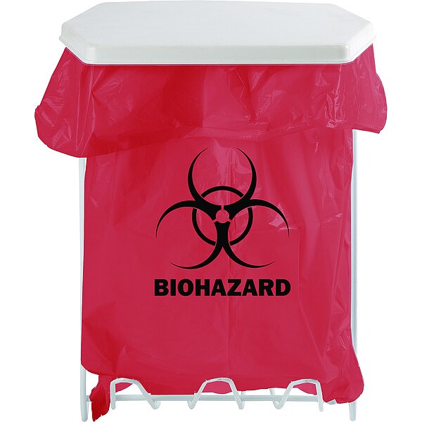 Bowman Dispensers Biohazard Bag Holder, 1 gal., White - MW-001