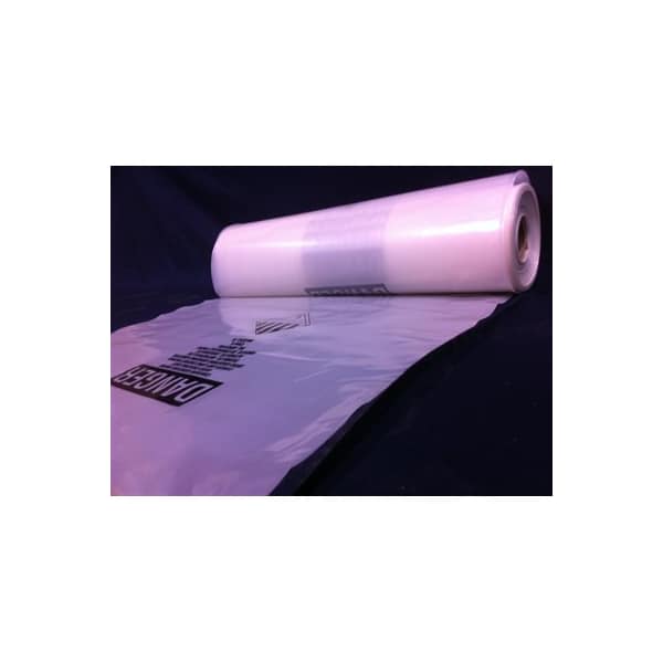 Champion Plastics 33X50 CLEAR BAGS W/ASBESTOS WARNING LABELS, 1 ROLL OF 75 - 3.5 MIL