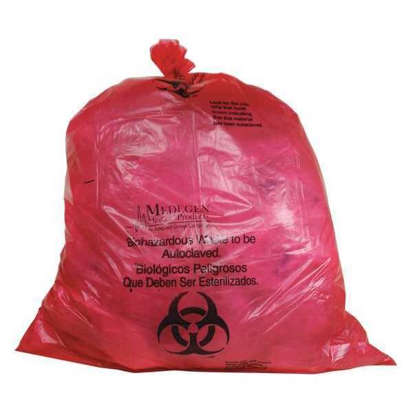 Zoro Select Autoclav. Biohaz. Bag, 7to10gal, Red, PK200 - ACLB142013