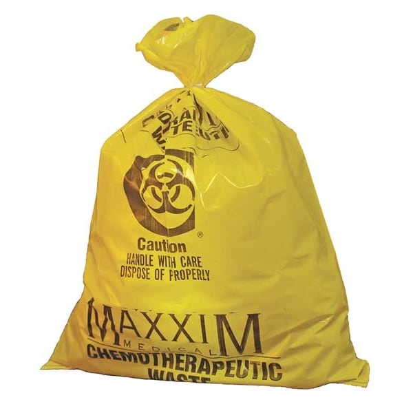 Zoro Select Chemo Waste Bags, 14 gal., Yellow, PK100 - WYCB142233