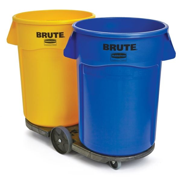 Rubbermaid Commercial Brute Container Dolly, 200 lb., 20-1/4"W, Black - FG264600BLA