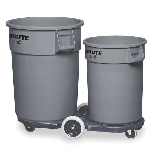 Rubbermaid Commercial Brute Container Dolly, 200 lb., 20-1/4"W, Black - FG264600BLA