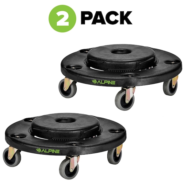 Alpine Industries 32 Gallon Trash Can Dolly - ALP471-32-DOLLY-2PK