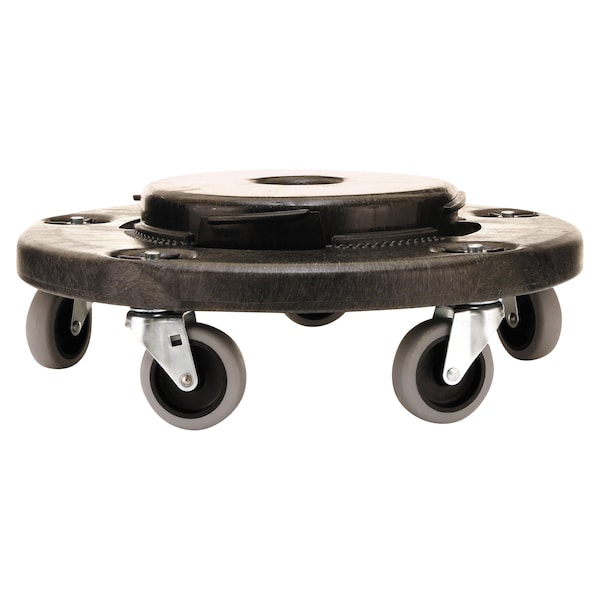 Rubbermaid Commercial Brute Quiet Dolly, 250 lb Capacity, 18.25 dia. x 6.63h, Black - FG264043BLA