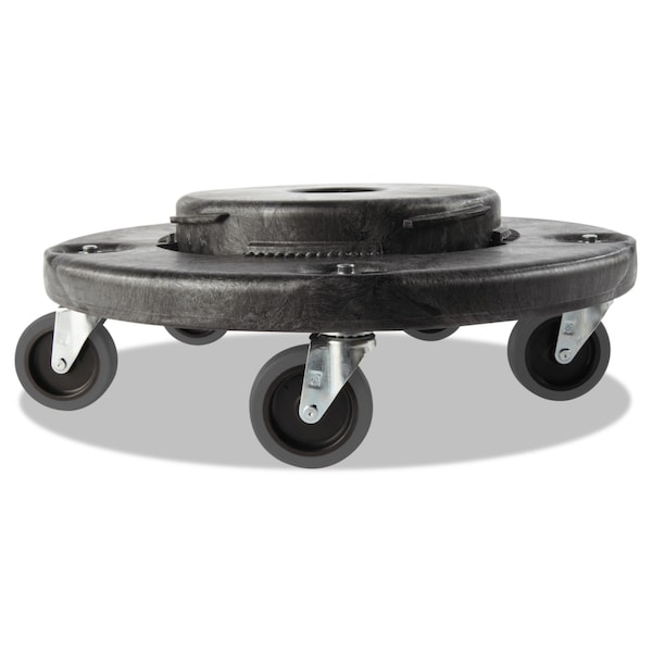 Rubbermaid Commercial Brute Quiet Dolly, 250 lb Capacity, 18.25 dia. x 6.63h, Black - FG264043BLA