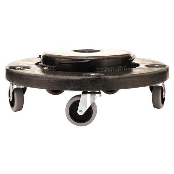 Rubbermaid Commercial Brute Quiet Dolly, 250 lb Capacity, 18.25 dia. x 6.63h, Black - FG264043BLA
