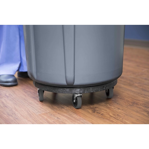 Rubbermaid Commercial Brute Quiet Dolly, 250 lb Capacity, 18.25 dia. x 6.63h, Black - FG264043BLA