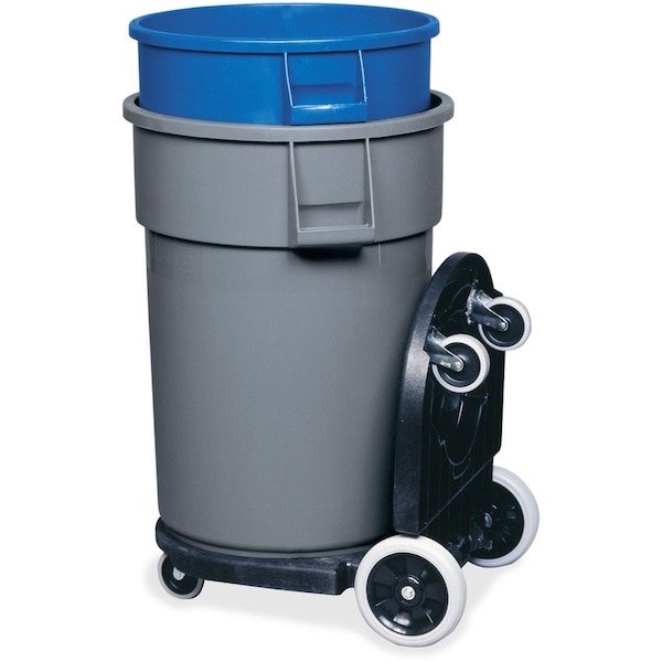 Rubbermaid Commercial Dolly, Brute Tandem, 40 Gal. Cap, 20-13/16"x45-5/16"x8-3/4", BK - RCP264600BK