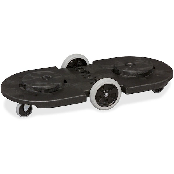Rubbermaid Commercial Dolly, Brute Tandem, 40 Gal. Cap, 20-13/16"x45-5/16"x8-3/4", BK - RCP264600BK