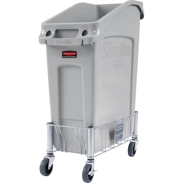 Rubbermaid Commercial Container Dolly, 100 lb, Single, 9in H, Gray - 1968468