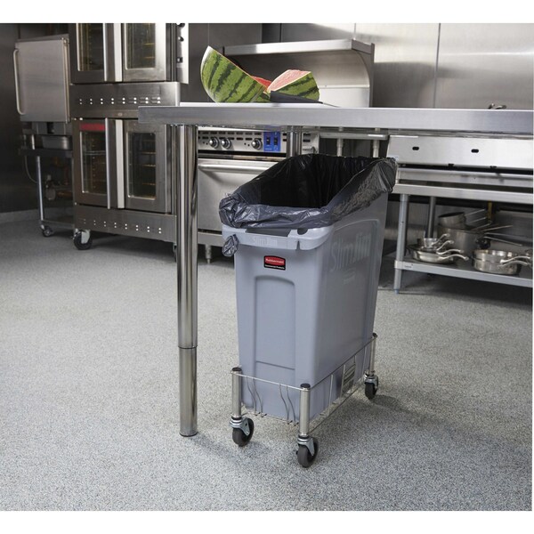 Rubbermaid Commercial Container Dolly, 100 lb, Single, 9in H, Gray - 1968468