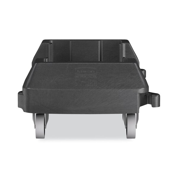 Rubbermaid Commercial Slim Jim Resin Trainable Dolly, 120 lb Capacity, 23.86 x 14.71 x 8.36, Plastic, Black - 1980602