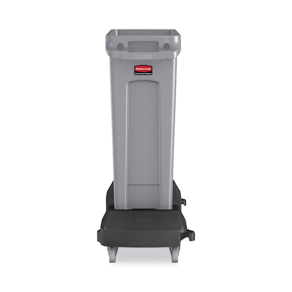 Rubbermaid Commercial Slim Jim Resin Trainable Dolly, 120 lb Capacity, 23.86 x 14.71 x 8.36, Plastic, Black - 1980602