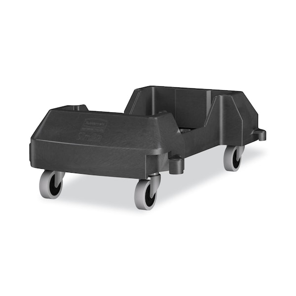 Rubbermaid Commercial Slim Jim Resin Trainable Dolly, 120 lb Capacity, 23.86 x 14.71 x 8.36, Plastic, Black - 1980602