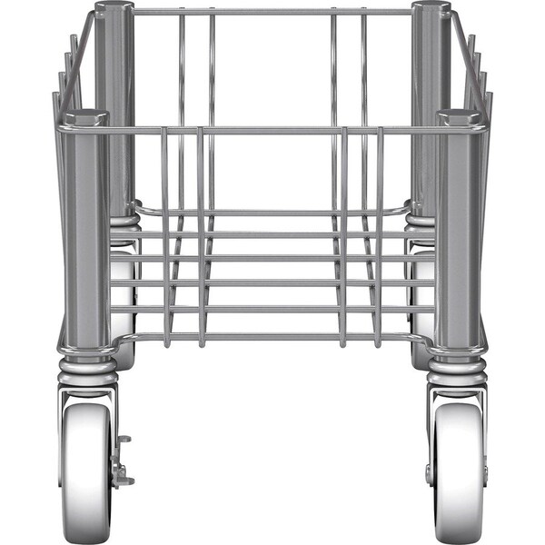 Rubbermaid Commercial Dolly, f/1 Slim Jim, Stainless Steel, 100 lb Cap, Silver - RCP1968468