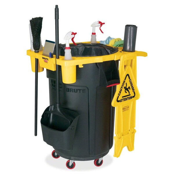 Rubbermaid Commercial Quiet Dolly, 250 Lb Cap, 18-1/4" Dia, 6-5/8"H, 2PK, Black - RCP264043BLACT
