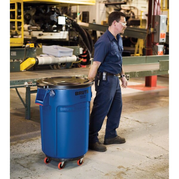 Rubbermaid Commercial Quiet Dolly, 250 Lb Cap, 18-1/4" Dia, 6-5/8"H, 2PK, Black - RCP264043BLACT