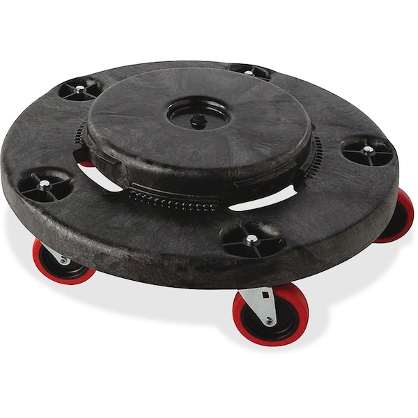 Rubbermaid Commercial Quiet Dolly, 250 Lb Cap, 18-1/4" Dia, 6-5/8"H, 2PK, Black - RCP264043BLACT