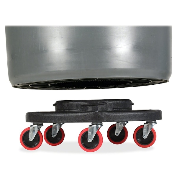 Rubbermaid Commercial Quiet Dolly, 250 Lb Cap, 18-1/4" Dia, 6-5/8"H, 2PK, Black - RCP264043BLACT
