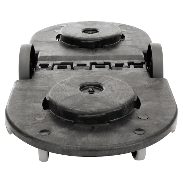 Rubbermaid Commercial Tandem Dolly, Two-Container, 300 lb Capacity, 20.25w x 45d x 8h, Black - FG264600BLA
