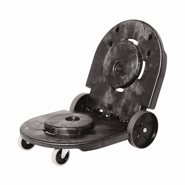 Rubbermaid Commercial Tandem Dolly, Two-Container, 300 lb Capacity, 20.25w x 45d x 8h, Black - FG264600BLA