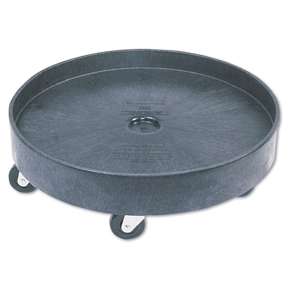 Rubbermaid Commercial Brute Container Universal Drum Dolly, 500 lb Cap., 24.38 x 7.13, Black - FG265000BLA