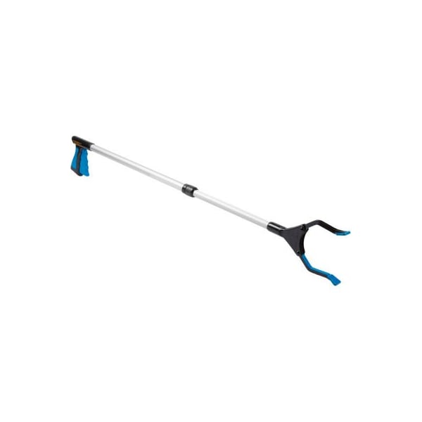 Healthsmart Adjustable Length Reacher with Rotating Jaw, 30in-44in, Blue/Silver - 640-1800-0000