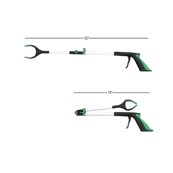 Fleming Supply Grabber Reacher with Rubber Grip Handle, 32-inch Multipurpose Foldable Claw Arm Extender Tool - 217258PAP
