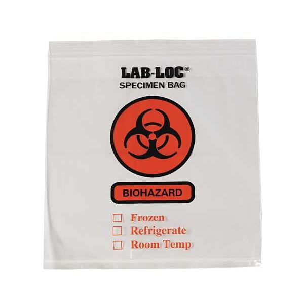 Zoro Select Specimen Transfer Bag, Clear, PK1000 - 3CUE8