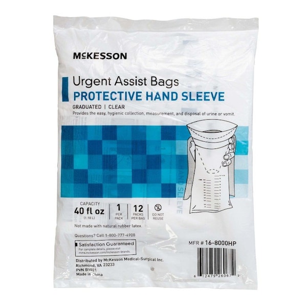 Mckesson Urgent Assist Bags with Protective Hand Sleeve, 240PK - 16-8000HP