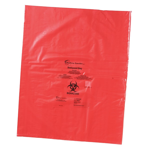 Heathrow Scientific Biohazard Bags, 5 gal, Red, PK200 - HS10322