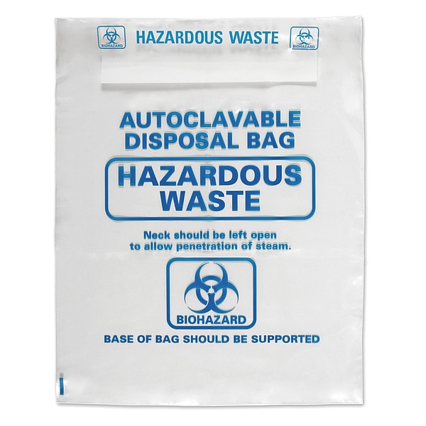 Heathrow Scientific Biohazard Bag, 23 5/8in L, 16 1/4inW, PK200 - HS1002B