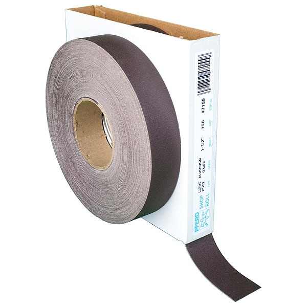 Rollo de Taller de 1-1/2" de Pferd - Resina/Resina de Trabajo Ligero - Rollo de 50 Yardas - Óxido de Aluminio - 120 Granos - 47155